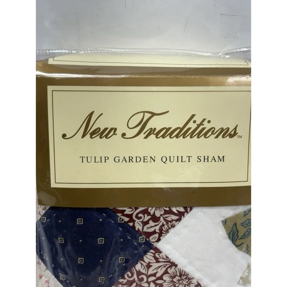 Vintage Sears NEW TRADITIONS Tulip Garden‎ Quilt Sham Pillowcase Sears 1997 New